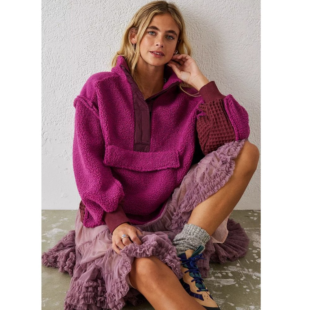 SOLD - BDG Kas Sherpa Mock Neck Fleece - Picture 1 of 10